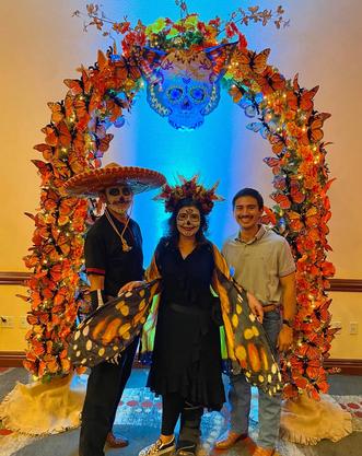 Guests posed under a decorated archway at Centro's annual Noche de Gala